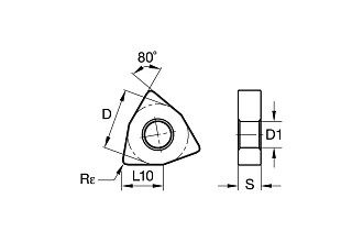 WNMG080404R-S LF6018S токарная пластина Deskar - фото 2