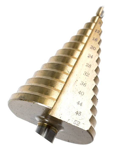 Фото 1 товара Сверло ступенчатое 4-52 мм 13ступ. Р6М5(HSS) TiN