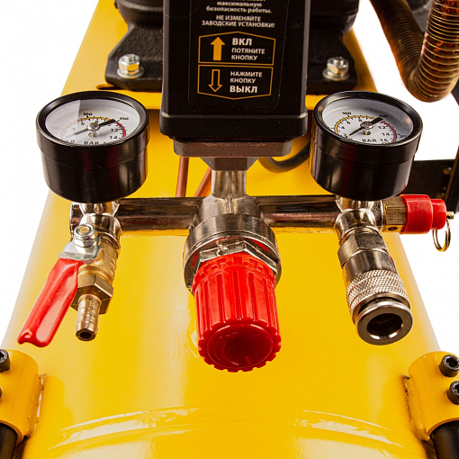 Фото 8 товара Компрессор воздушный BCW3000-T/100, ременный привод, 3.0 кВт, 100 литров, 520 л/мин Denzel