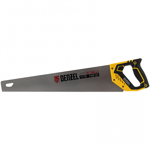 Фото 0 товара Ножовка по дереву, 500 мм, 11 TPI, зуб 3D, двухкомпонентная рукоятка Denzel