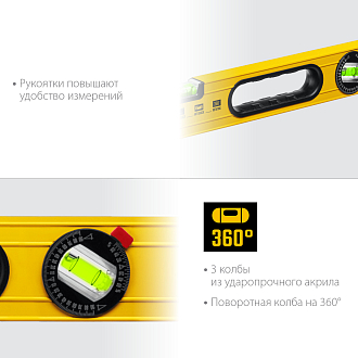 Уровень строительный фрезерованный STAYER 1000 мм, LEADER 3466-100_z01 - фото 5