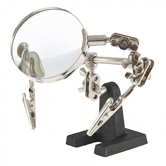 Зажим для пайки "Третья рука" с лупой Sparta - фото 1