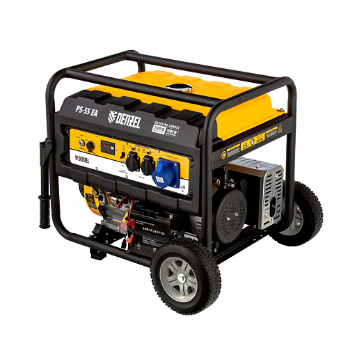 Фото 2 товара Генератор бенз. PS 55 EA, 5.5 кВт, 230 В, 25 л, коннектор автоматики Denzel