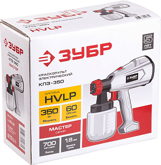 ЗУБР 350 Вт, компрессорный, HVLP, краскопульт электрический КПЭ-350 Мастер - фото 4