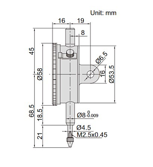 Индикатор ИЧ 10.0мм, 0.01мм с проушиной, INSIZE - фото 2