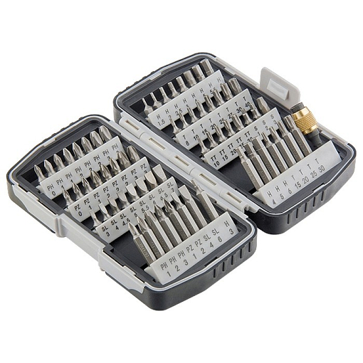 Фото 1 товара Набор бит, магн. адаптер, CrV, пластиковый кейс, 64 шт. Matrix