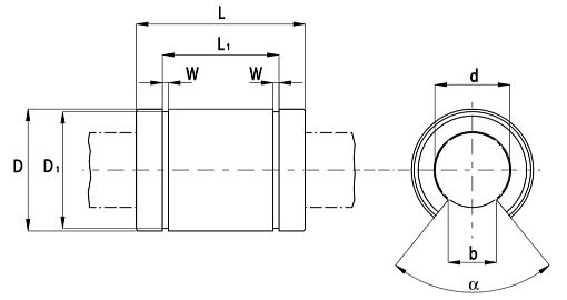Фото 1 товара Линейный подшипник LME12-UU-OP (KBO1232PP) TECHNIX