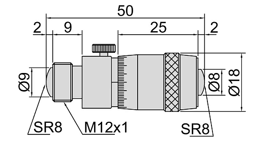Фото 1 товара Нутромер НМ-1500 (50-1500 мм деление 0.01 мм) трубчатый INSIZE