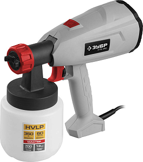 ЗУБР 350 Вт, компрессорный, HVLP, краскопульт электрический КПЭ-350 Мастер - фото 1