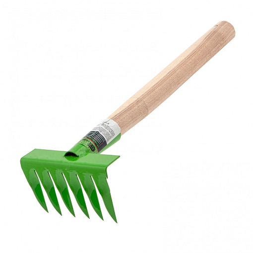 Фото 0 товара Грабли витые 6 - зубые, 120 х 390 мм, стальные, деревянная рукоятка, Агроном, Россия, Сибртех