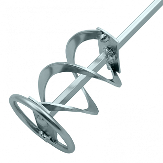 Миксер для красок и штукатурных смесей, 60 х 400 мм, оцинкованный, шестигранный хвостовик 8 мм Denzel - фото 2