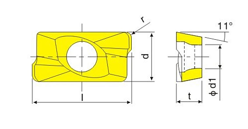Фото 3 товара APMT 1135PDER XM TF618 фрезерная пластина Boro Deskar