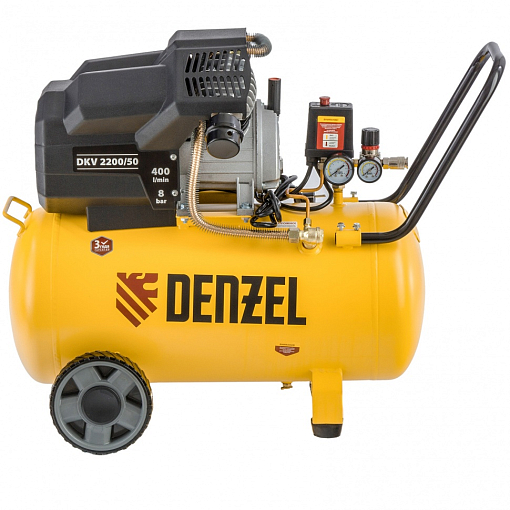 Фото 0 товара Компрессор воздушный DKV2200/50, Х-PRO 2,2 кВт, 400 л/мин, 50 л Denzel