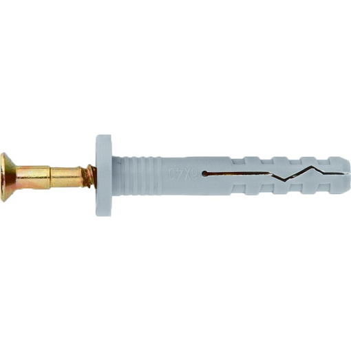 Фото 0 товара Дюбель-гвоздь полипропиленовый с цилиндрическим бортиком 8 x 140 мм, 100 шт Шурупь