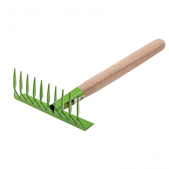 Грабли витые 10 - зубые, 200 х 390 мм, стальные, деревянная рукоятка, Агроном, Россия, Сибртех - фото 2