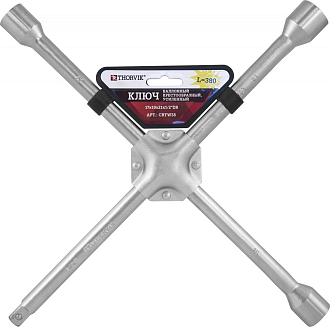 Ключ баллонный крестообразный, усиленный, 17х19х21x1/2"DR, 380 мм, THORVIK - фото 2