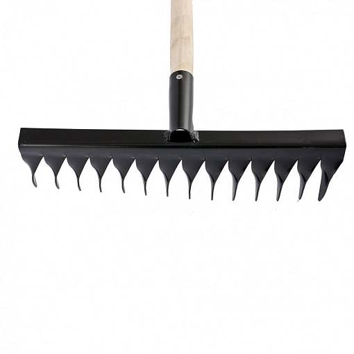 Фото 1 товара Грабли стальные, 350 х 1300 мм, 14 витых зубьев, деревянный черенок, Россия Сибртех