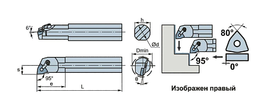 Фото 2 товара S16Q-MWLNR08 державка для внутреннего точения Deskar