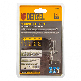 Набор сверл под конфирмат, 3-5 мм, 4 шт Denzel - фото 6