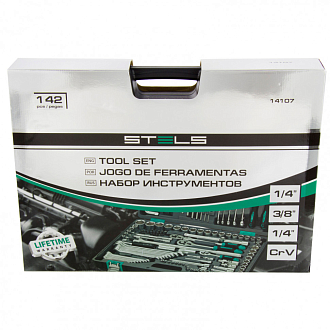 Набор инструментов, 1/2, 3/8, 1/4, CrV, пластиковый кейс, 142 предмета Stels - фото 2