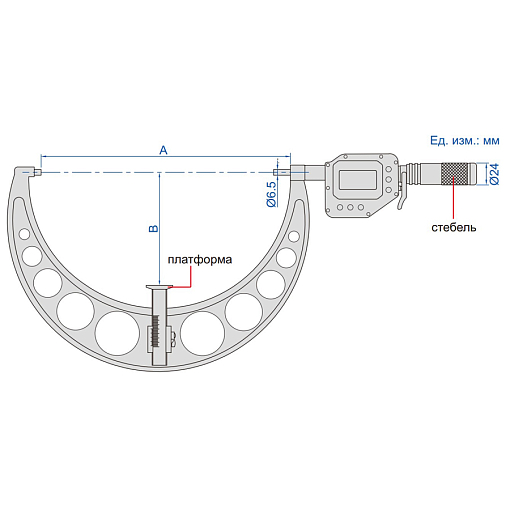Фото 1 товара Микрометр МКЦ-125, 100-125мм/4-5", 0.0002мм/0.00001", с отводом шпинделя INSIZE