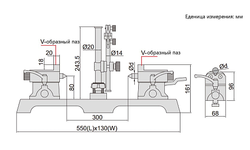 Фото 1 товара Прибор для контроля биения с роликовыми упорами, INSIZE