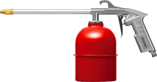 Фото 4 товара Набор пневматический универсальный: краскораспылитель с верхним бачком, пистолеты, пневмошланг STAYER 5 предметов,06488-H5_z01