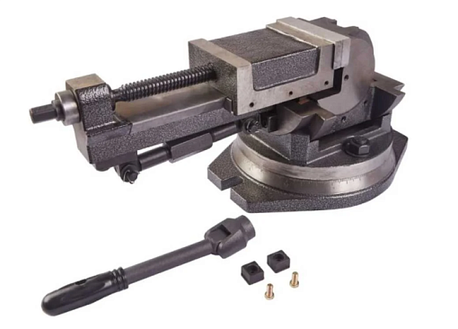 Фото 0 товара Тиски станочные 100 мм глобусные 3-осевые поворотные QW100 STV