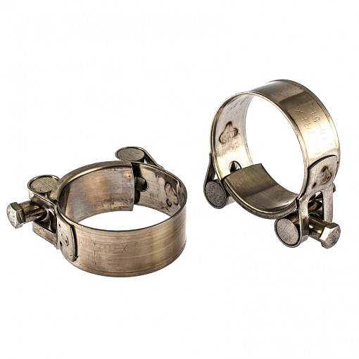 Фото 0 товара Хомуты мет., силовые 48-51 мм, ширина 22 мм, шарнирный, W4, 2 шт Сибртех