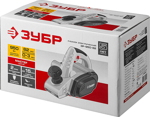 Фото 1 товара ЗУБР 950 Вт, 15000 об/мин, 82 мм, рубанок ЗР-950-82 Мастер