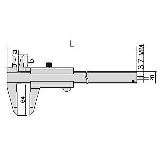 Штангенциркуль Шц-1 -300 (0.02мм) вылет губок 64мм, INSIZE - фото 2