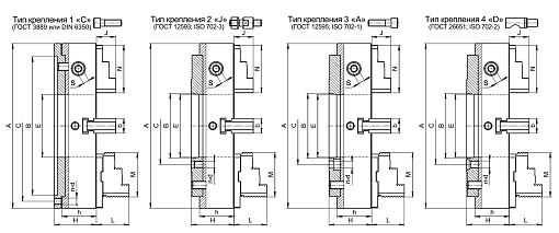 Фото 1 товара Патрон токарный 3-х кулачковый ручной самоцентрирующийся ПP-400.120.J11 (с) БЗСП