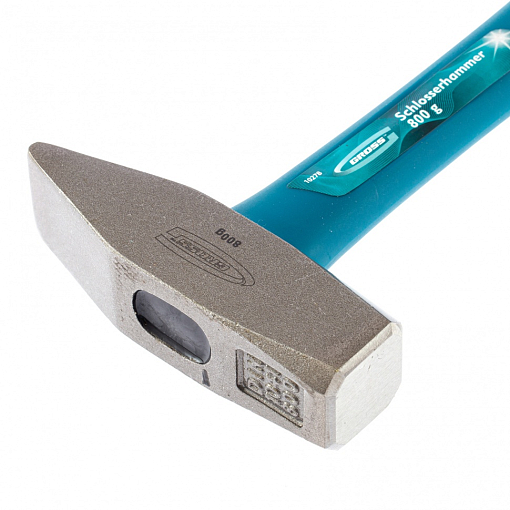 Фото 1 товара Молоток слесарный, 800 г, квадратный боек, фибергласовая обрезин. рукоятка Gross