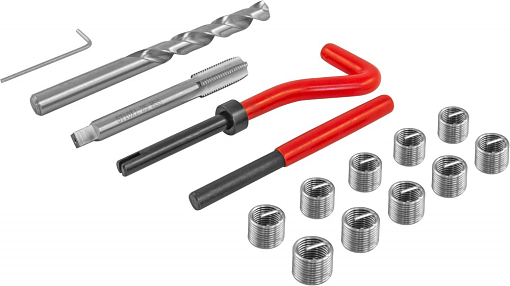 Фото 1 товара Набор для восстановления резьбы M10x1.25, 15 предметов, THORVIK