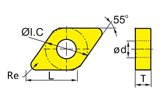 DCMT11T304 MT LF90 токарная пластина Deskar - фото 2