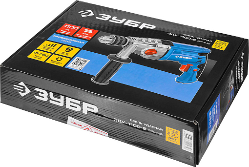 Фото 8 товара ЗУБР 1100 Вт, дрель ударная ЗДУ-1100-2 ЭРММ2 Профессионал