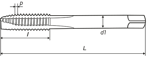 Фото 1 товара Метчик м/р 3х0.5 кл.2 HSS-V TiN с подточкой скв. ZUMO
